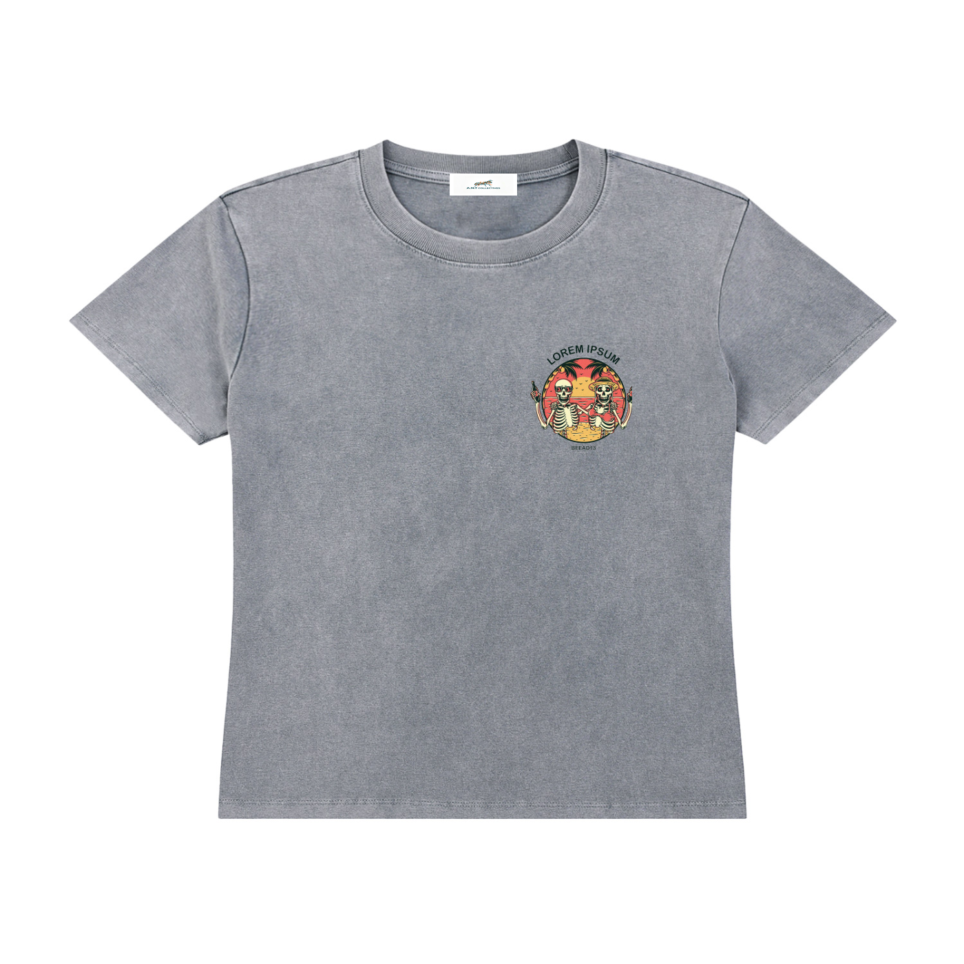 تيشيرت بقصة أكتاف منسدلة مغسول بلمسة عتيقة